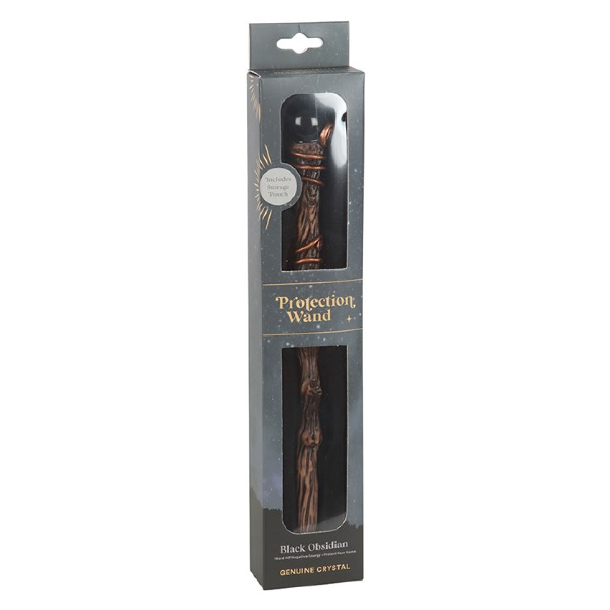 Protection Black Obsidian Magic Wand – Shielding Crystal Energy Tool