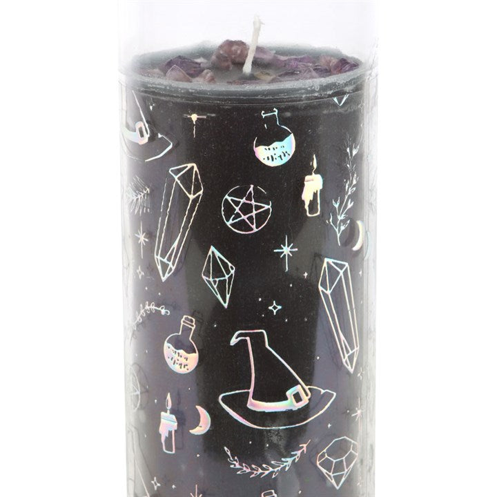 Amethyst Crystal Infused 7-Day Jasmine Candle – Calm, Protection & Inner Strength