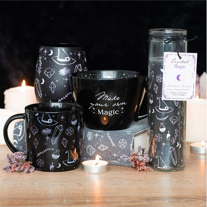 Amethyst Crystal Infused 7-Day Jasmine Candle – Calm, Protection & Inner Strength