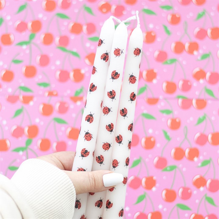 Love & Luck Candle Trio – Ladybird Valentine’s Taper Candles
