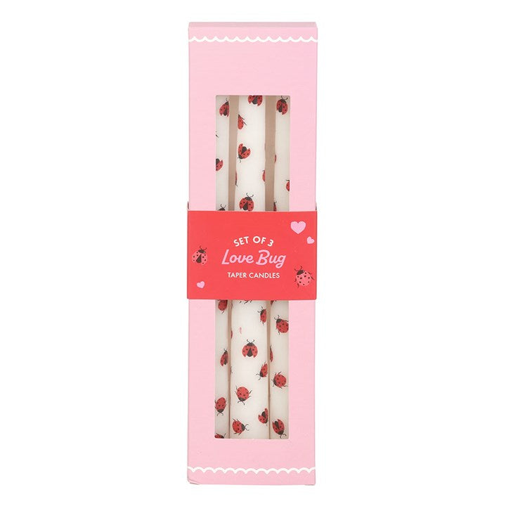 Love & Luck Candle Trio – Ladybird Valentine’s Taper Candles
