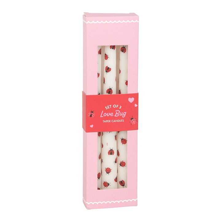 Love & Luck Candle Trio – Ladybird Valentine’s Taper Candles