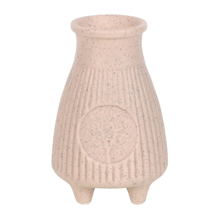 Greige Ribbed Ceramic Palo Santo Brick Burner – For Cleansing, Purification & Sacred Rituals