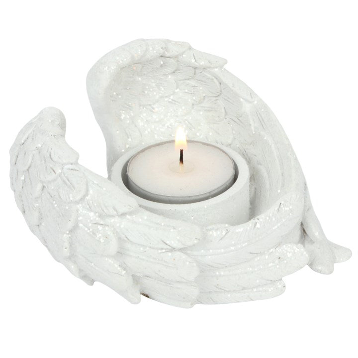 Glitter Angel Wing Candle Holder – Symbol of Protection, Comfort & Divine Light
