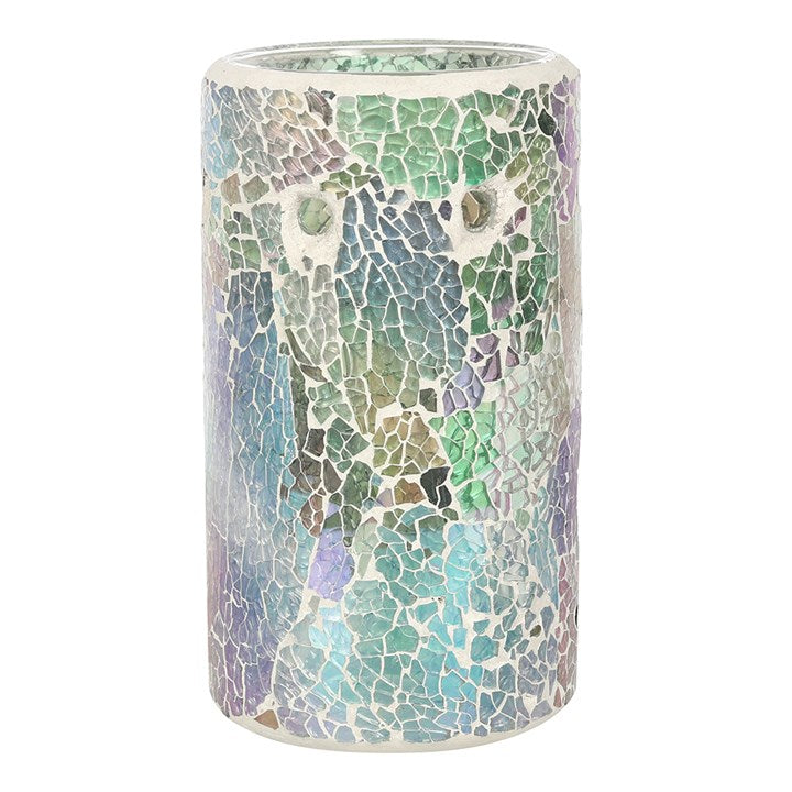 Light Blue Iridescent Crackle Oil Burner – Elegant Wax & Fragrance Diffuser for Calm & Clarity