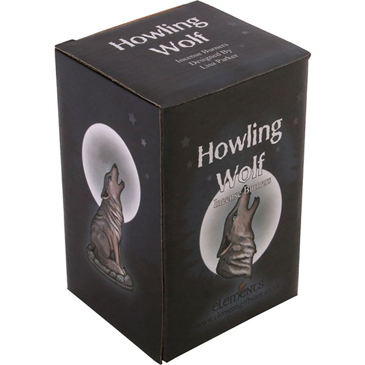 Lisa Parker Wolf Incense Cone Burner – Mystical Howling Wolf Design