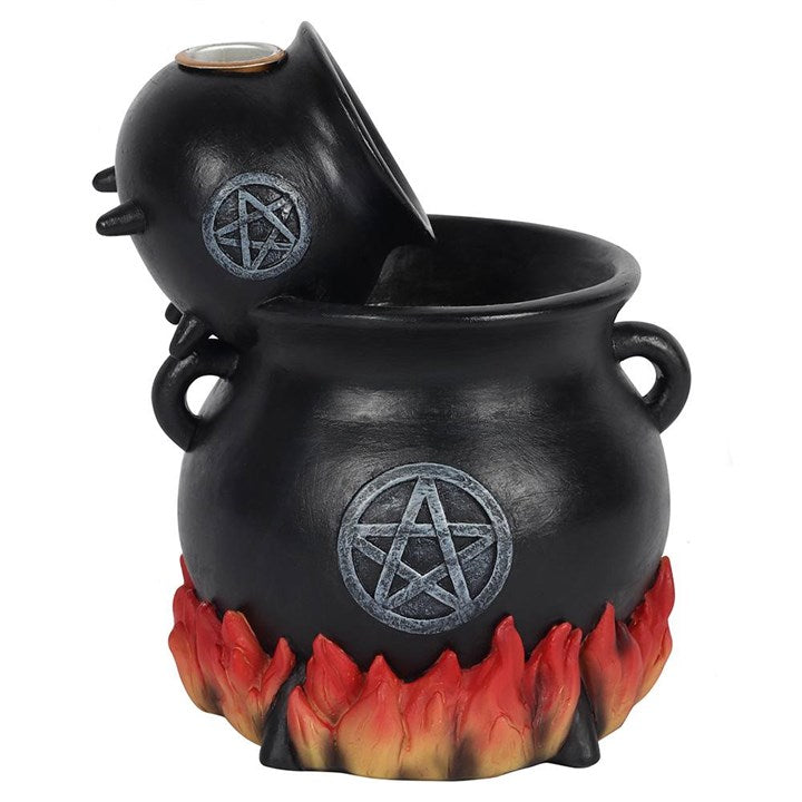 Pouring Cauldrons Backflow Incense Burner – Pentagram Ritual Smoke Fountain