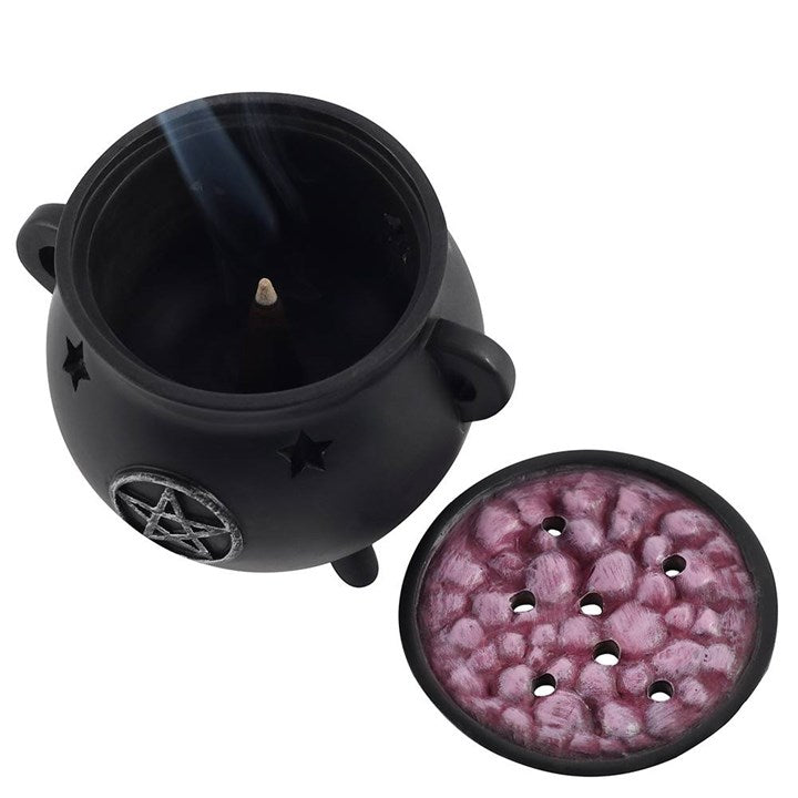 Pentagram Cauldron Incense Cone Burner – Witch’s Altar Smoke Vessel