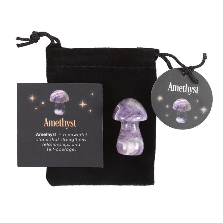 Amethyst Crystal Mushroom – Magical Healing Stone for Courage, Love & Positive Energy