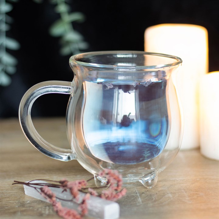 Glass Cauldron Mug – Double-Walled Insulated Witchy Drinkware