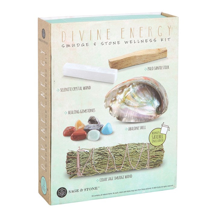 Divine Energy Smudge & Stone Wellness Kit – Complete Cleansing and Meditation Set