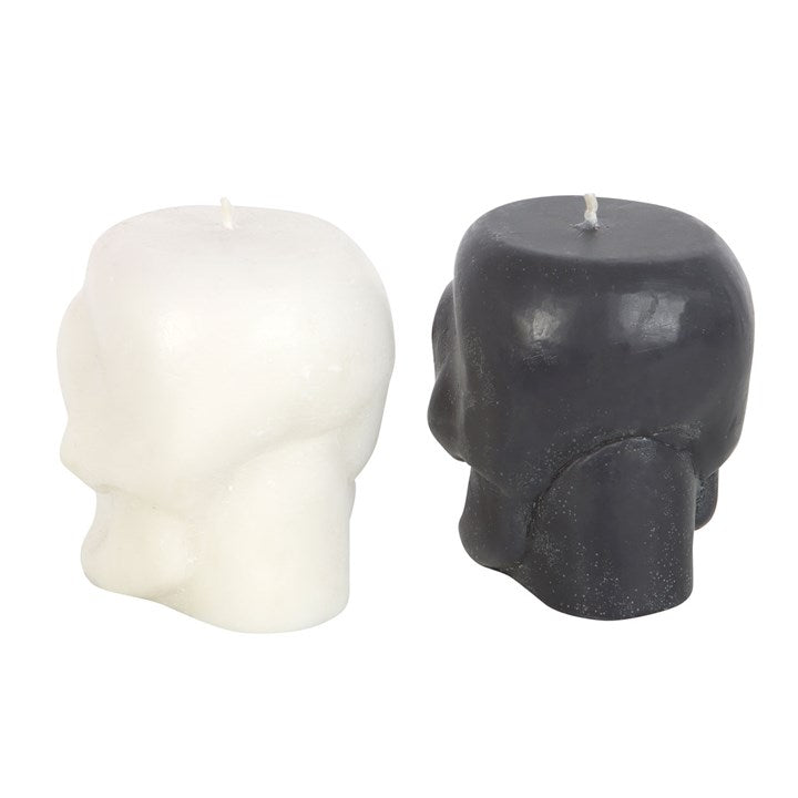 Set of 12 Skull Candles – Black Opium & White Sage Scented Gothic Candle Display