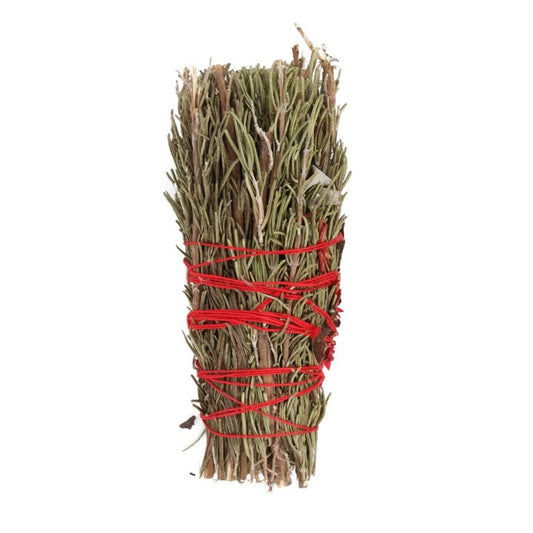 6in Ritual Smudge Wand with Rosemary & Red Flowers – Cleansing, Passion & Protection