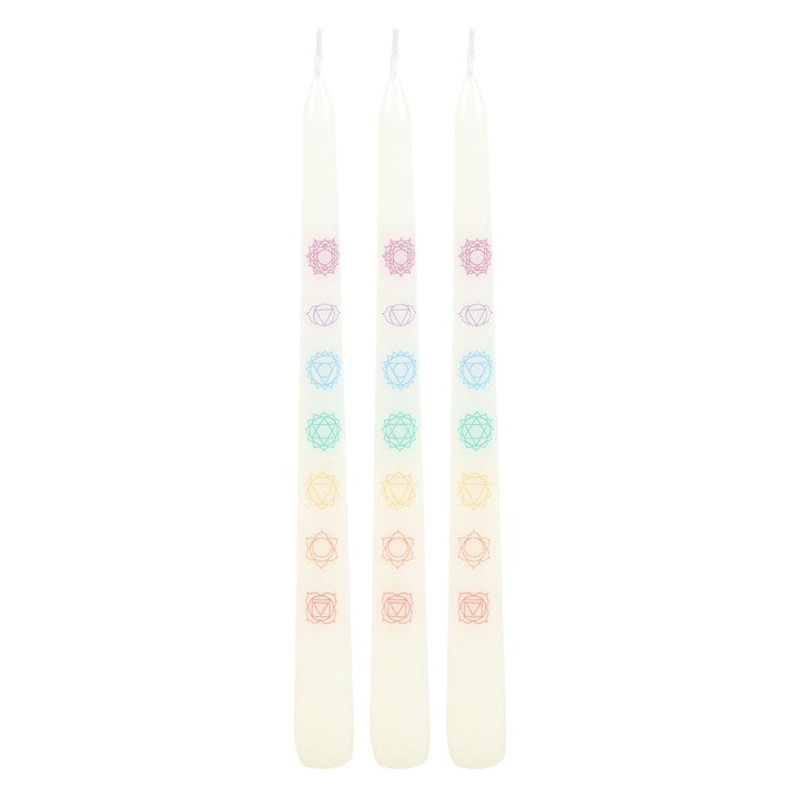 Energy Alignment Candle Set – 3 Chakra Balancing Taper Candles