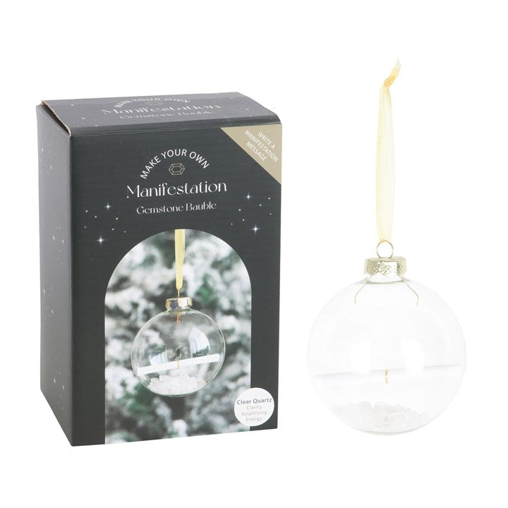 Clear Quartz Manifestation Christmas Bauble Kit – Festive Energy & Intention Ornament