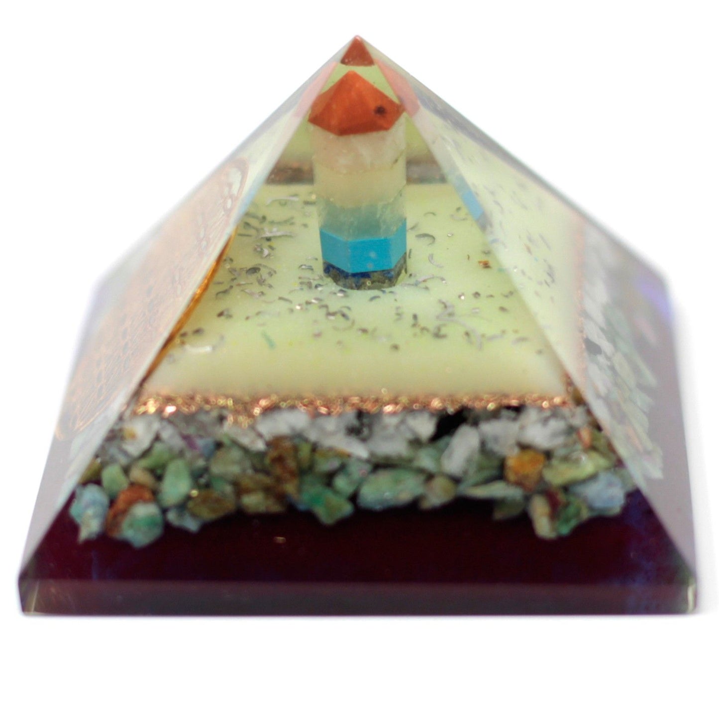 Large Orgonite Pyramid – Flower of Life – 80mm