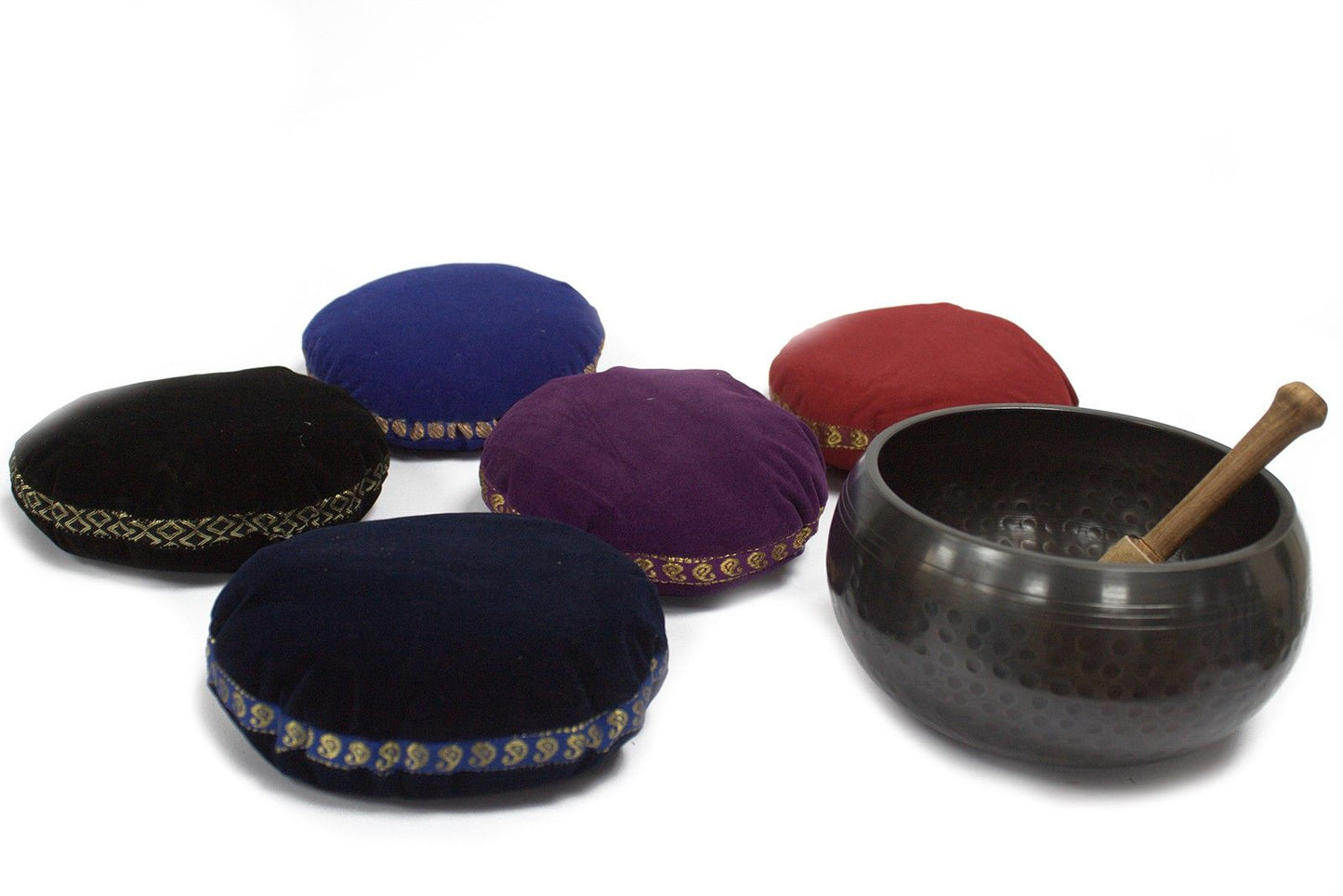 Velvet Singing Bowl Cushion 11cm – Soft Support for Meditation & Décor