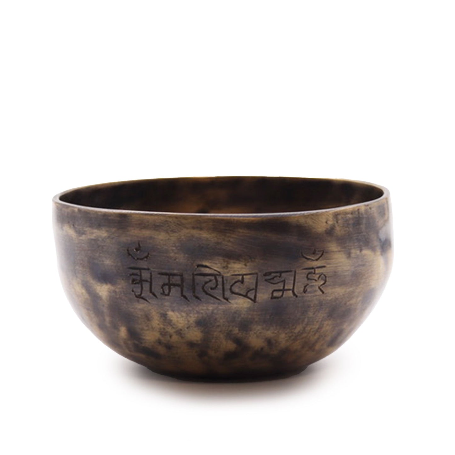 Small Indian Moon Phase Singing Bowl – 13cm Brass Meditation Bowl (550g)