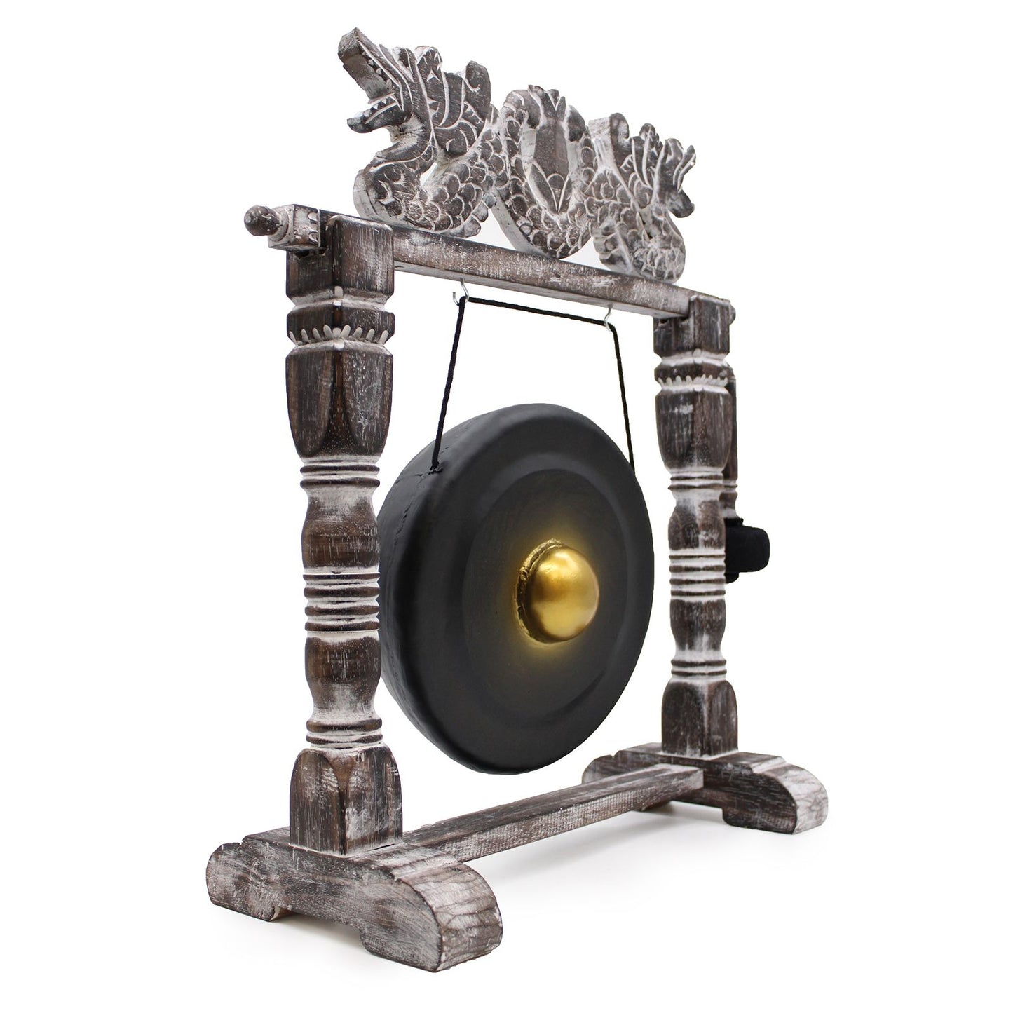Small Healing Gong in Stand – 25cm Black | Handmade in Bali