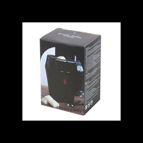 Black Coffin Oil Burner with Cut-Out Cross – Gothic Home & Ritual Aroma Décor