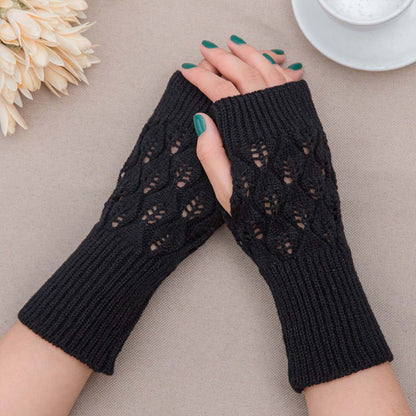 Winter Knitted Long Arm Warmers – Women’s Fingerless Gloves with Thumb Hole | Buy 1 Get 2nd Pair for Only £6.99