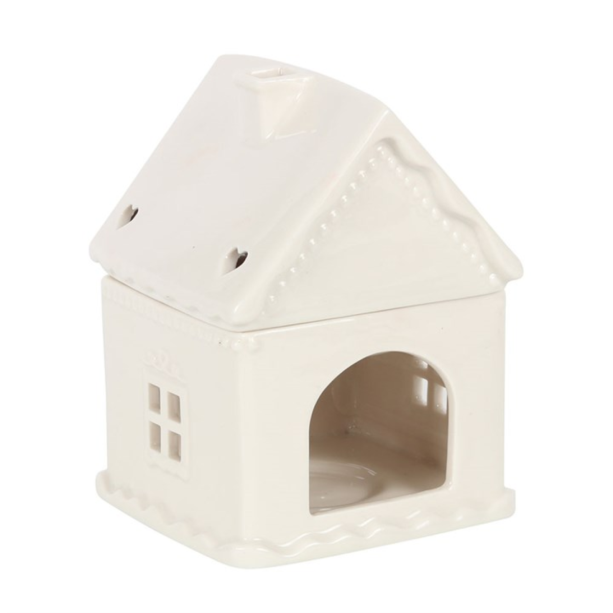 Ceramic House Oil Burner – Cosy Home Fragrance Lamp for Essential Oils & Wax Melts