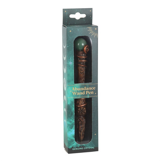 Abundance Green Aventurine Crystal Wand Pen – Manifestation Tool for Prosperity, Creativity & Flow