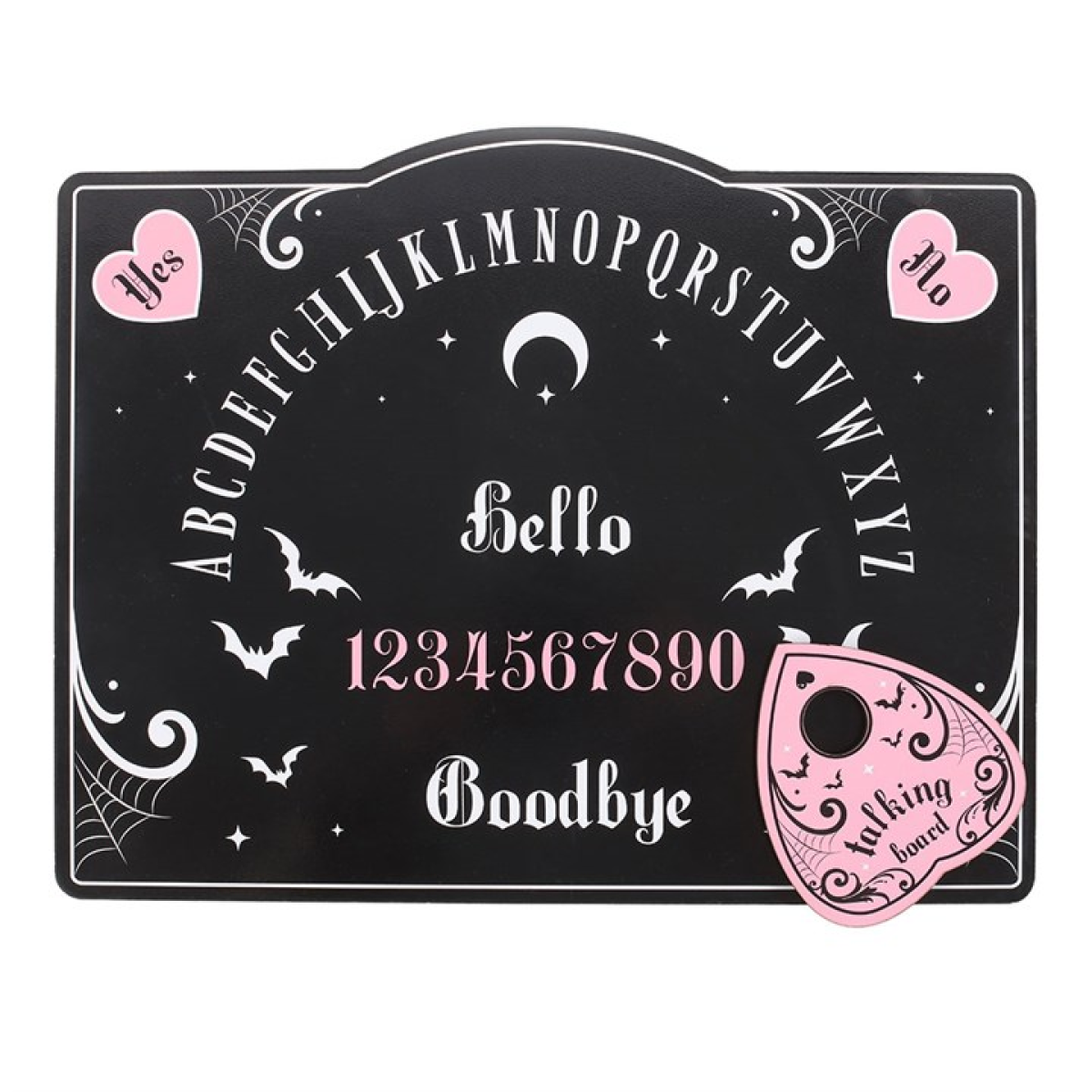 Pink & Black Talking Board with Planchette – Bold Spirit Board for Mystical Décor & Entertainment