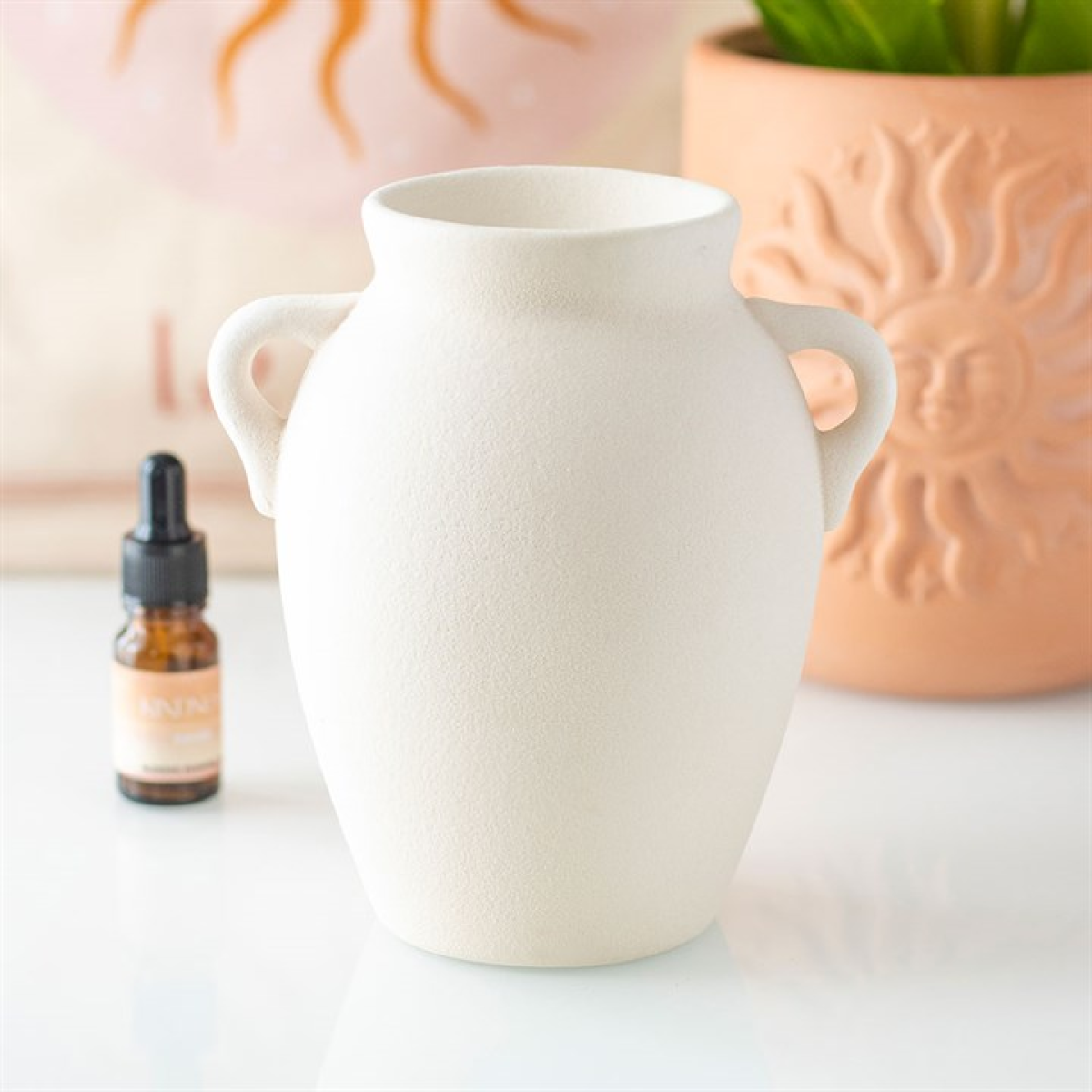 Urn-Style Oil Burner – Elegant Textured Wax & Fragrance Diffuser for Sophisticated Living