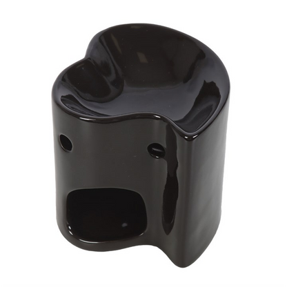 Black Heart Oil Burner – Ceramic Wax & Fragrance Diffuser for Love & Passion