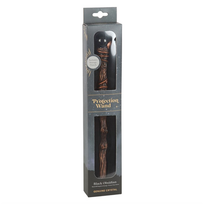 Protection Black Obsidian Magic Wand – Shielding Crystal Energy Tool