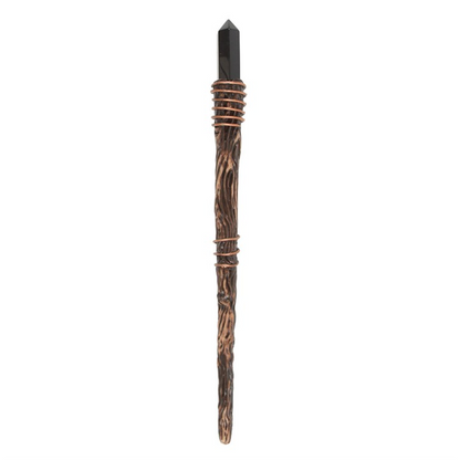 Black Obsidian Protection Magic Wand – Energy Shielding & Grounding Ritual Tool