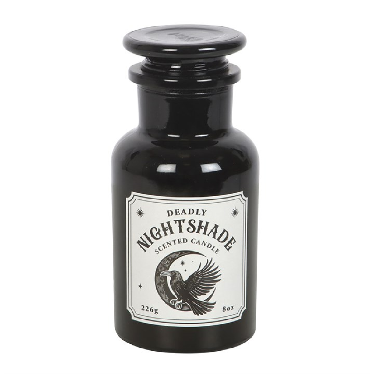Deadly Nightshade Apothecary Candle – Gothic Raven Design, Dark Enchantment