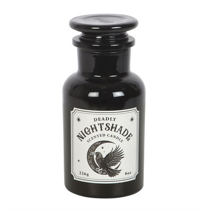 Deadly Nightshade Apothecary Candle – Gothic Raven Design, Dark Enchantment