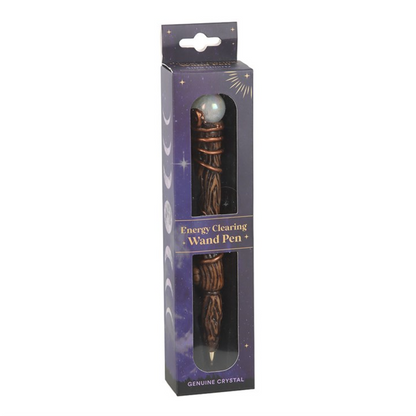 Aura Quartz Energy Clearing Wand Pen – Crystal Writing Tool for Clarity & Creativity
