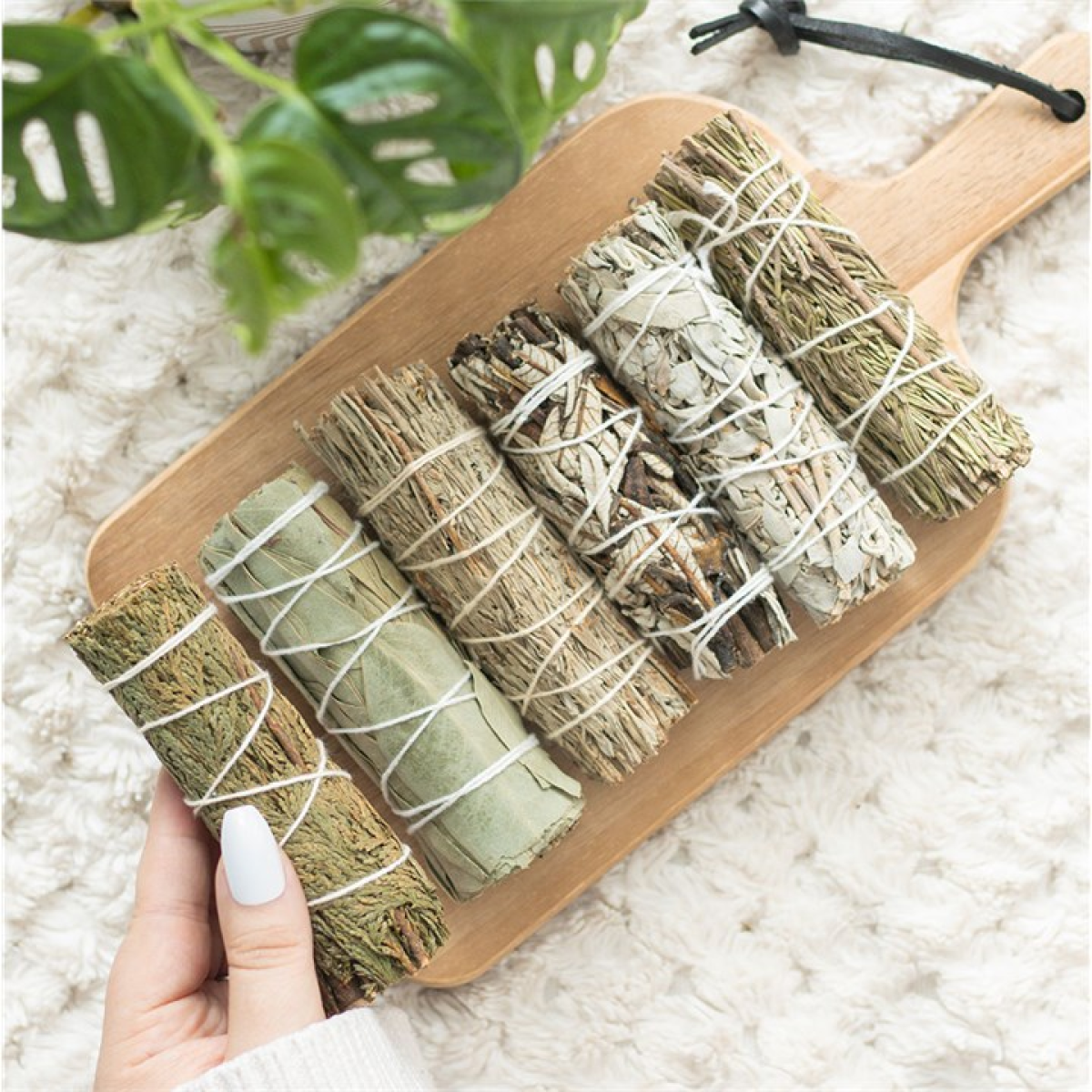 Sage Smudge Stick Variety Set – Cedar, Eucalyptus, Blue Sage, Yerba Santa, White Sage & Rosemary