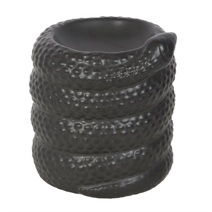 Black Snake Oil Burner – Mystical Ceramic Wax & Fragrance Diffuser for Transformation & Protection