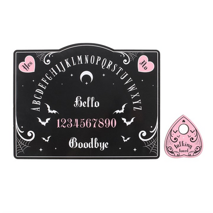 Pink & Black Talking Board with Planchette – Bold Spirit Board for Mystical Décor & Entertainment