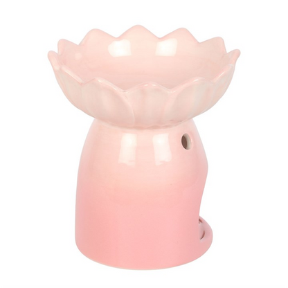 Pink Water Lily Oil Burner – Elegant Ceramic Wax & Fragrance Diffuser for Calm & Renewal