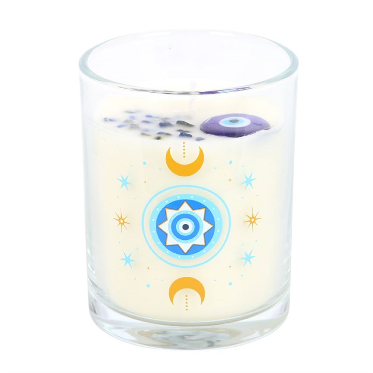 All-Seeing Eye Crystal Candle – White Rose Scent, 48hr Burn