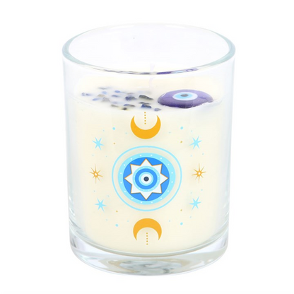 All-Seeing Eye Crystal Candle – White Rose Scent, 48hr Burn