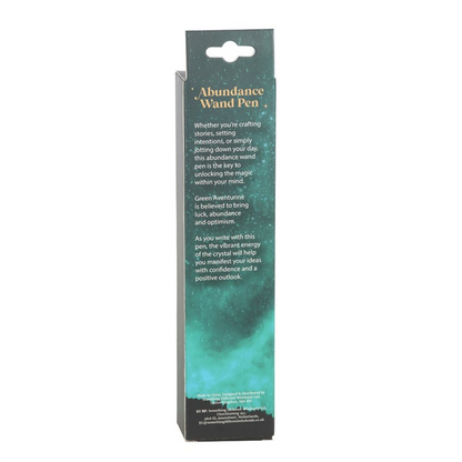 Abundance Green Aventurine Crystal Wand Pen – Manifestation Tool for Prosperity, Creativity & Flow