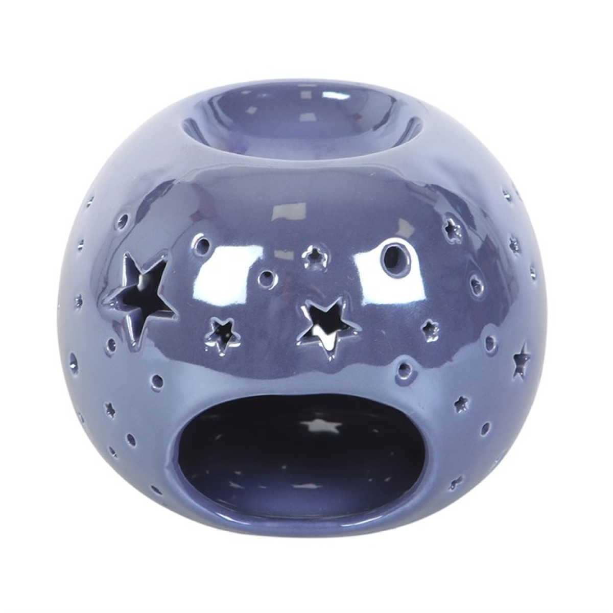 Purple Iridescent Oil Burner – Star Cut-Out Wax & Fragrance Diffuser for Mystic Glow
