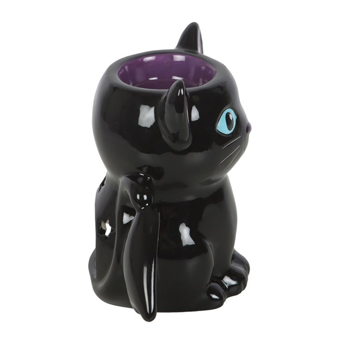 Bat Cat Oil Burner & Wax Warmer – Mystical Black Cat with Wings for Gothic Magic & Enchanting Aromatherapy