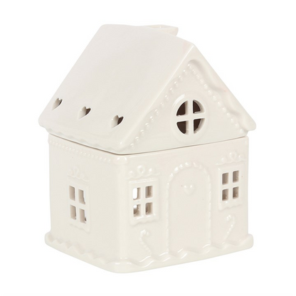 Ceramic House Oil Burner – Cosy Home Fragrance Lamp for Essential Oils & Wax Melts