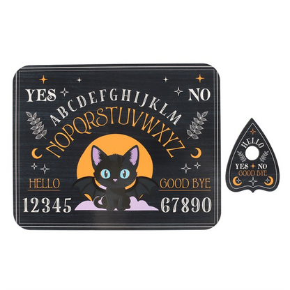 Bat Cat Talking Board with Planchette – Mystical Spirit Board with Celestial Design
