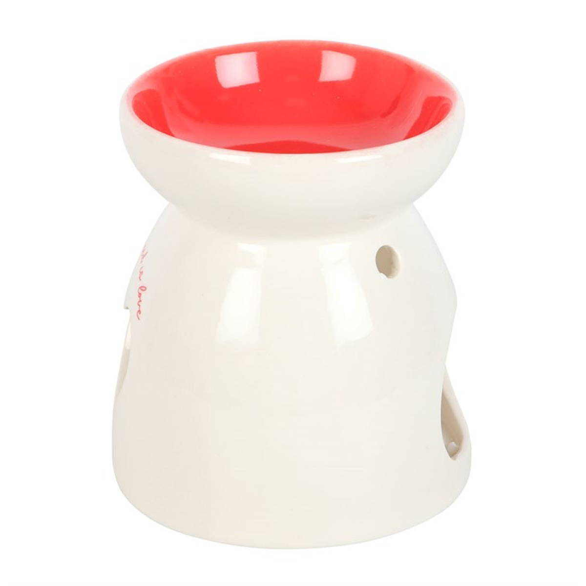 White Ceramic Heart Oil Burner – “All You Need is Love” Wax & Fragrance Diffuser for Romance & Harmony