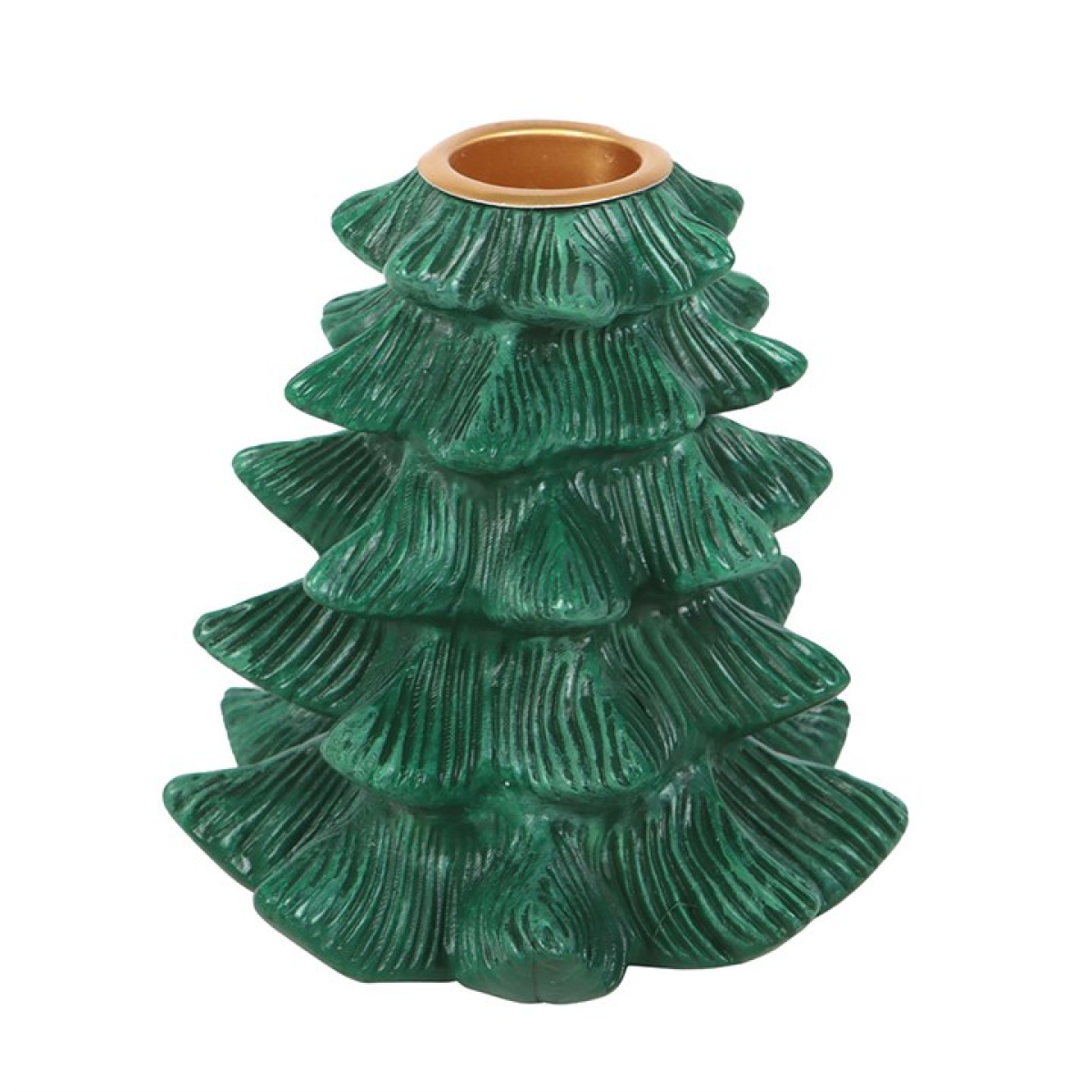 Green Fir Tree Candle Holder with Taper Candle – Festive Centrepiece for Winter Décor & Seasonal Rituals