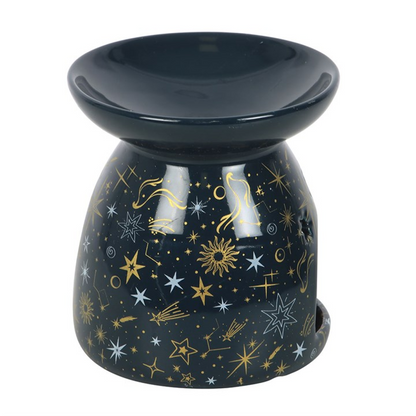 Starry Night Oil Burner – Ceramic Wax & Fragrance Diffuser for Celestial Magic & Festive Ambience