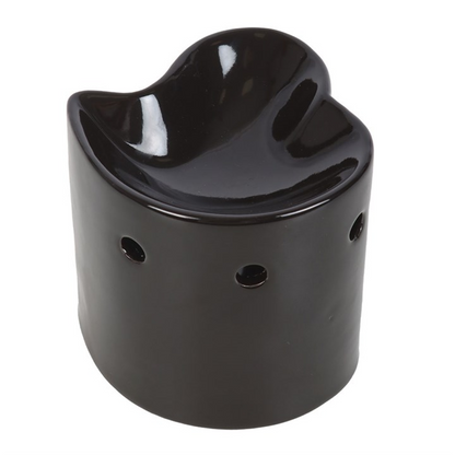 Black Heart Oil Burner – Ceramic Wax & Fragrance Diffuser for Love & Passion